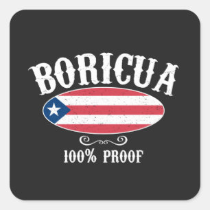 Boricua Puerto Rico 100% ticker Vierkante Sticker