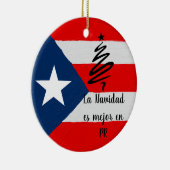 Boricua Puerto Rico vlag coqui-keramiek Keramisch Ornament (Rechts)