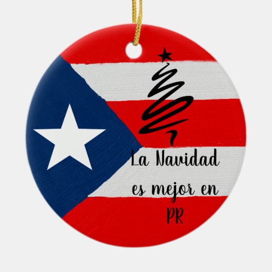 Boricua Puerto Rico vlag coqui-keramiek Keramisch Ornament (Voorkant)