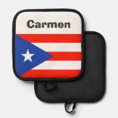 Boricua Puerto Rico Vlag Oven Mitt en Pothouders Pannenlap (Voorkant / Achterkant)