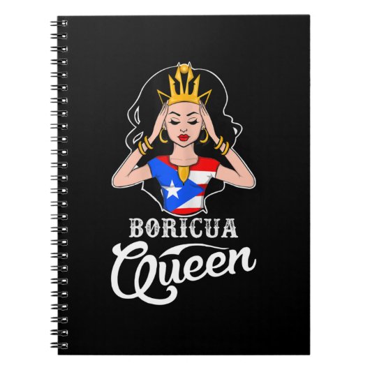 Boricua Queen Puerto Rican Birthday for Women Girl Notitieboek (Voorkant)