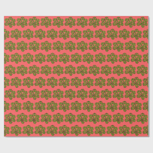 Boricua Sun groen kerst inpakpapier