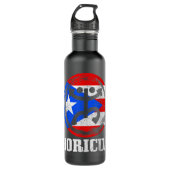 Boricua Taino Coqui Symbol Puerto Rico Flag Pride Waterfles (Voorkant)