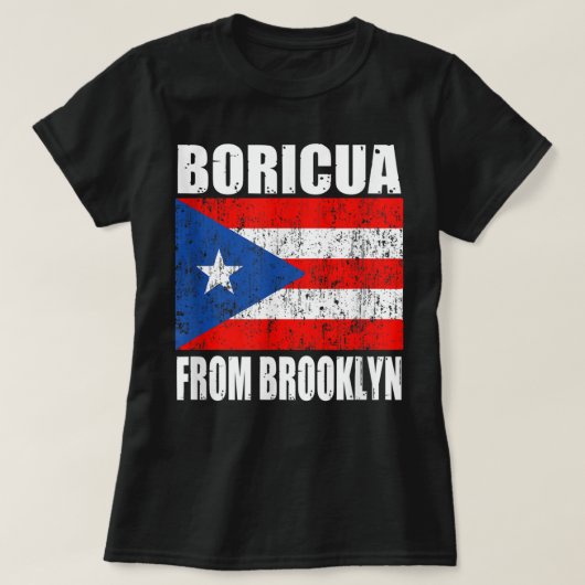 Boricua van brooklyn new york puerto rican flag t-shirt (Design voorkant)