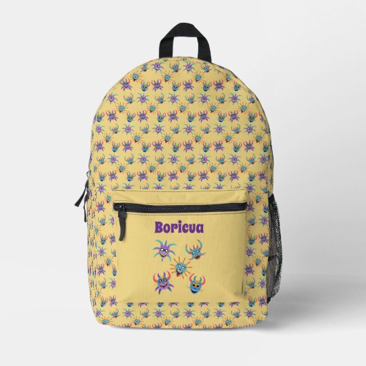 Boricua Vejigante backpack Bedrukte Rugzak (Voorkant)