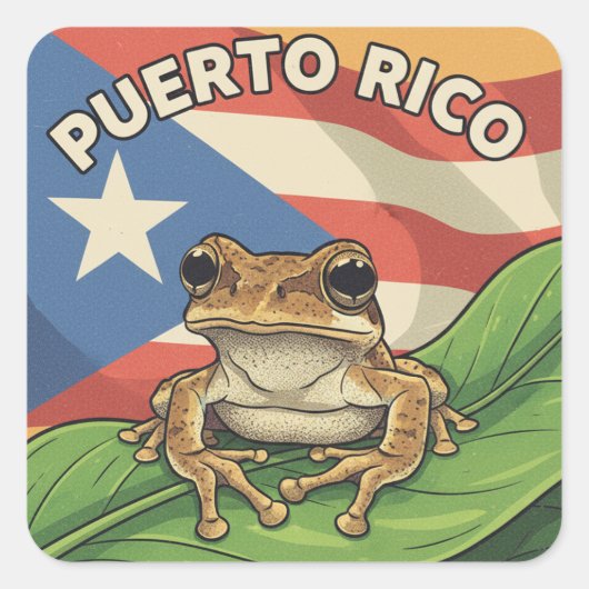 Boricua Vierkante Sticker (Voorkant)
