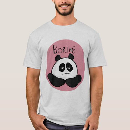boring: slogan panda tete rigolo t-shirt (Voorkant)