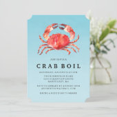 boring van krabben aan zee | Uitnodiging voor zome (Staand voorkant)