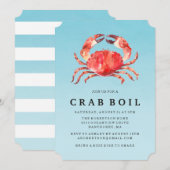 boring van krabben aan zee | Uitnodiging voor zome (Voorkant / Achterkant)