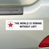 Boring wereld bumpersticker (Op auto)