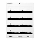 Boringsinstallatie Silhouet Verzendlabel (Full Sheet)