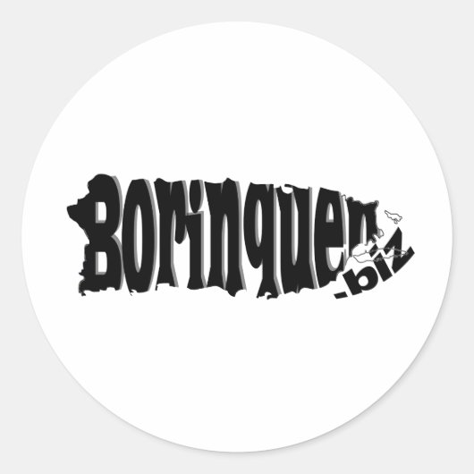 Borinquen.biz logo ronde sticker (Voorkant)