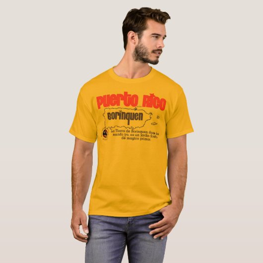 Borinquen Puerto Rico T-shirt (Voorkant volledig)
