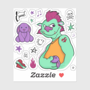 Boris, het monster, sticker set