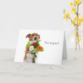 Boris - Jack Russell Terrier - Bloemen voor jou! Kaart (Gele Bloem)