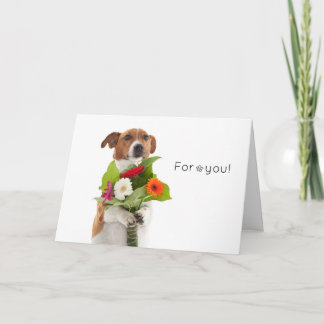 Boris - Jack Russell Terrier - Bloemen voor jou! Kaart