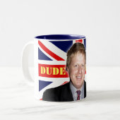 Boris Johnson DUDE Tweekleurige Koffiemok (Voorkant links)