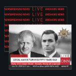Boris Johnson Funny TV News 50th Birthday Kaart<br><div class="desc">50e verjaardag Mannen Funny Breaking News TV Graphic Boris Johnson die een verjaardag viert. Het grote nieuws is aan het breken. Volledig editable en gemakkelijk om tekst te veranderen. Verander de foto en de tekst om de gelegenheid aan te passen. Geweldig voor Afstudeerders, huwelijksaankondigingen, verjaardagen, verjaardagen, baby nieuws en bijna...</div>