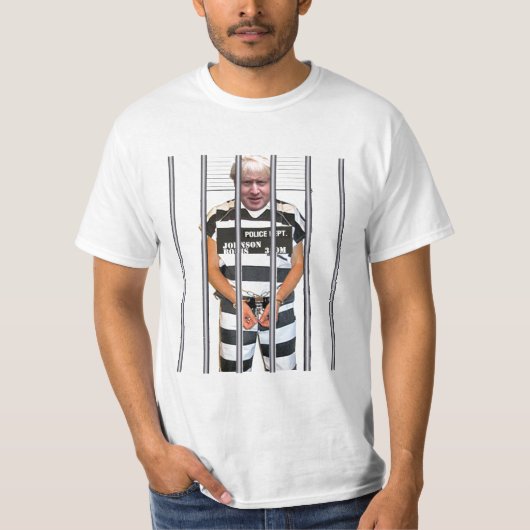 Boris Johnson in de gevangenis T-shirt (Voorkant)