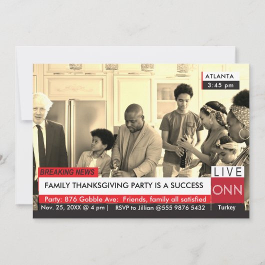 Boris Johnson Thanksgiving Breking TV News Value Kaart (Voorkant)