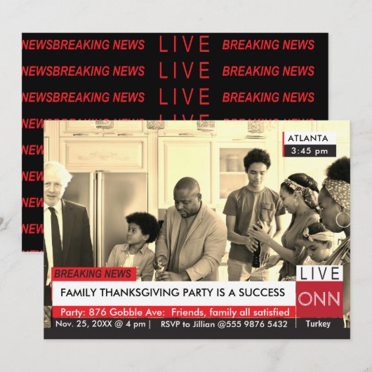 Boris Johnson Thanksgiving Breking TV News Value Kaart (Voorkant / Achterkant)