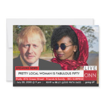 Boris Johnson Women's 50th Birthday Funny TV News