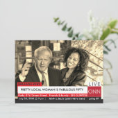 Boris Johnson Women's 50th Birthday Funny TV News Kaart (Staand voorkant)