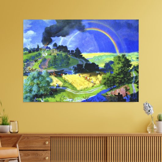 Boris Kustodiev kunstwerk, Na de Storm, Canvas Afdruk (Insitu (Woonkamer))