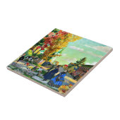 Boris Kustodiev: Verschilderen van herfst festivit Tegeltje (Zijkant)