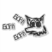 Bork Bork Hond Sticker (Voorkant)