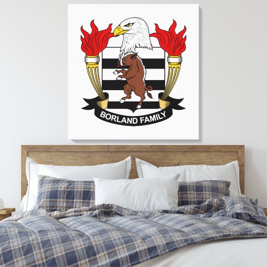 Borland Family Crest Canvas Afdruk (Insitu (Slaapkamer))