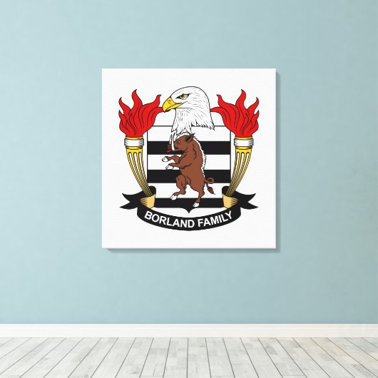 Borland Family Crest Canvas Afdruk (Insitu (Houten vloer))