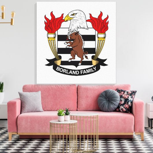 Borland Family Crest Canvas Afdruk (Insitu (Woonkamer))