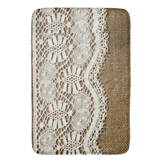 BORlap, witte kant, , Victoriaans, rustig, trendy Badmat (Voorkant Verticaal)