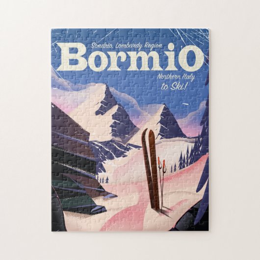Bormio, Sondrio, Regio Lombardije, Italië ski-post Legpuzzel (Verticaal)