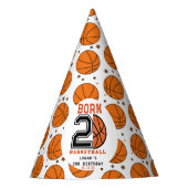 Born 2 Ball Basketbal 2e Verjaardag Feesthoedjes (Voorkant)