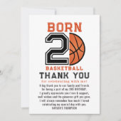 Born 2 Ball Basketbal 2e Verjaardagsfeestje Bedankkaart (Voorkant)