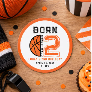 Born 2 Ball Basketbal 2e Verjaardagsfeestje Ronde Sticker