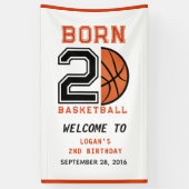 Born 2 Ball Basketbal 2e Verjaardagsfeestje Spandoek (Verticaal)
