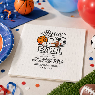 Born 2 Ball Sport Thema Jongen 2de Verjaardagsfees Servet