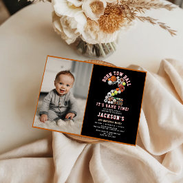 Born 2 Ball Sport Themed Boy 2nd Birthday Party Kaart