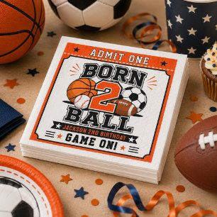 Born 2 Ball Sportieve Jongen 2de Verjaardagsfeestj Servet