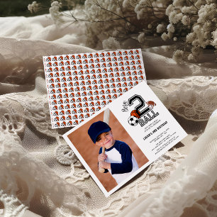 Born 2 Ball Sports Theme Boy's 2e verjaardagsfeest Kaart