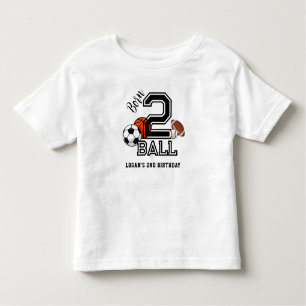 Born 2 Ball Sports Theme Boy's 2e verjaardagsfeest Kinder Shirts