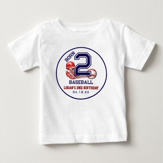 Born 2 Baseball | Sport Thema Jongens 2e Verjaarda (Voorkant)