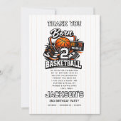 Born 2 Basketball Sports Themed Boy 2nd Birthday  Bedankkaart (Voorkant)