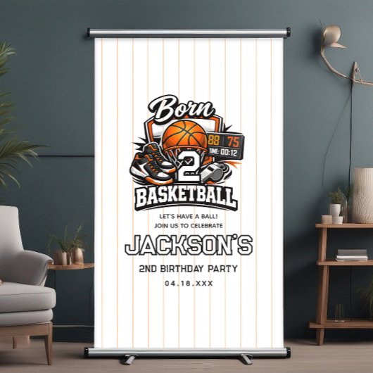 Born 2 Basketball Sports Themed Boy 2nd Birthday Spandoek