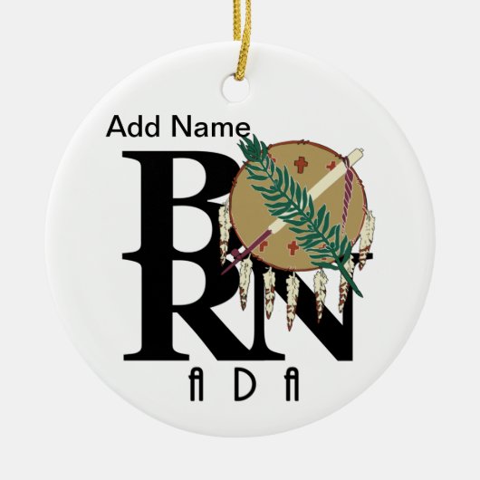 BORN Ada Oklahoma Keramisch Ornament (Voorkant)