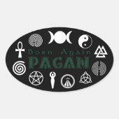 Born Again Pagan Ovale Sticker (Voorkant)
