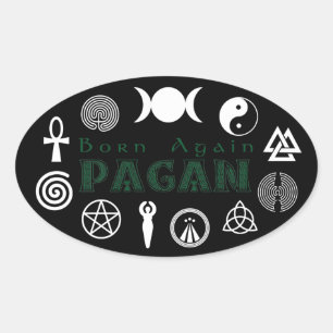 Born Again Pagan Ovale Sticker